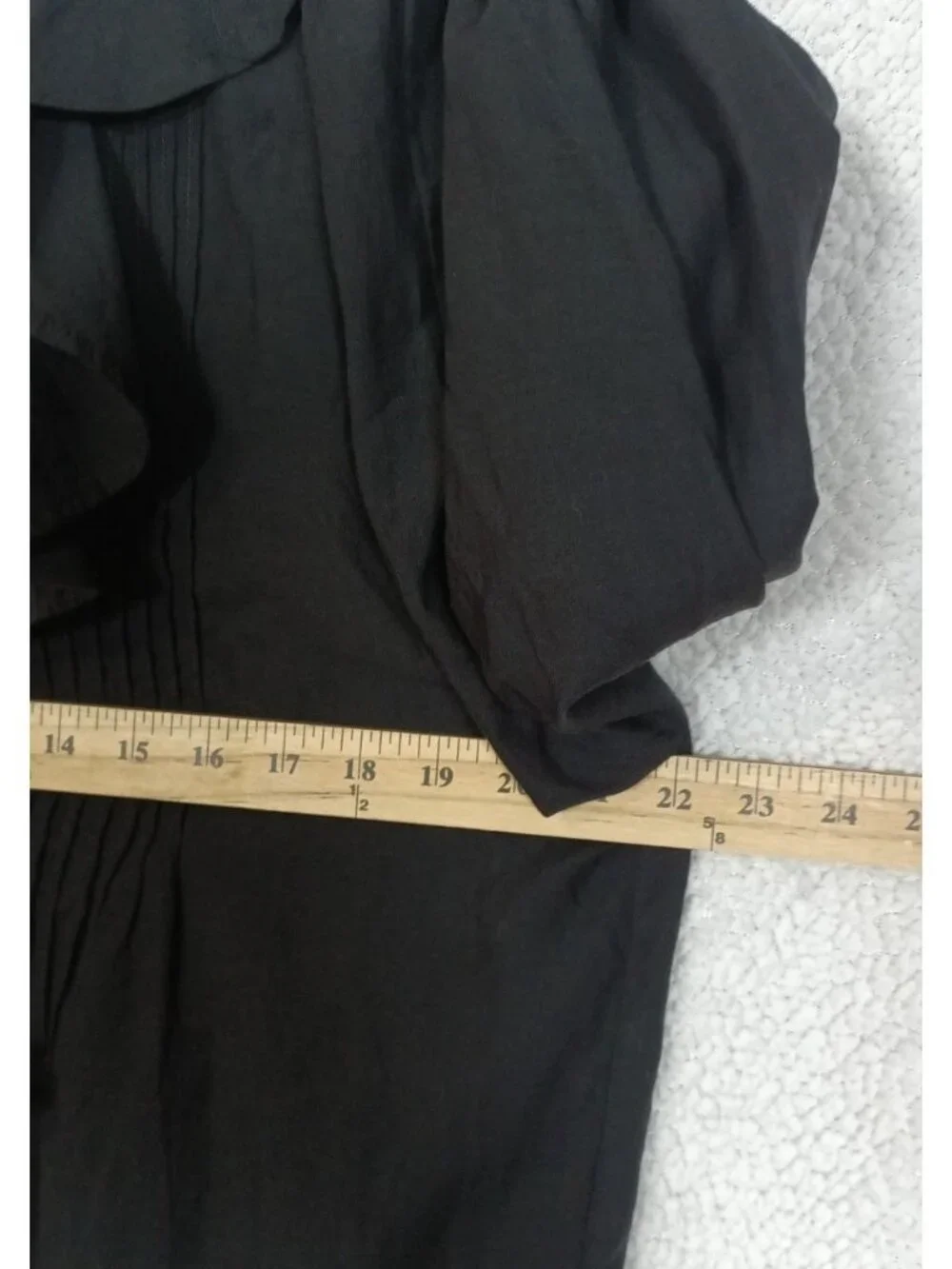 Madewell Ruffled Pintucked Long Sleeve Top Size M Button Up NWT Black Blouse